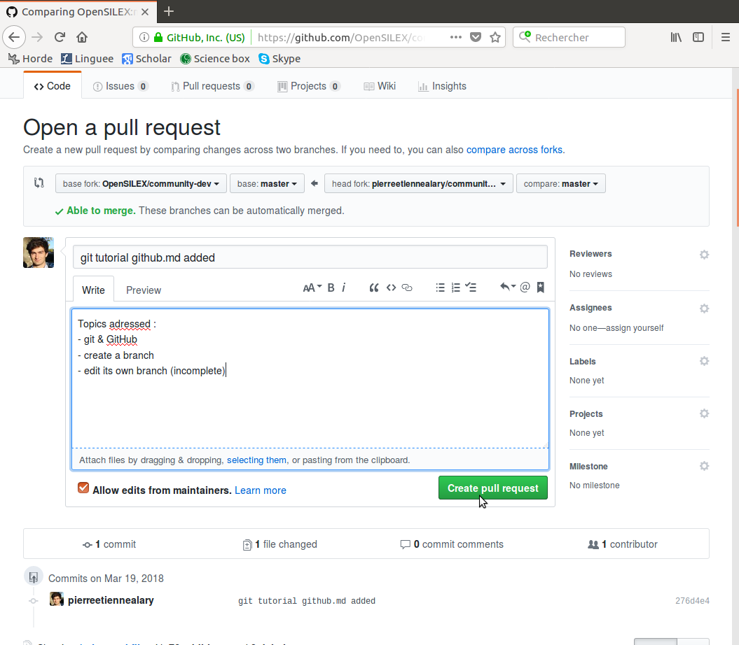 github-comment-pull-request